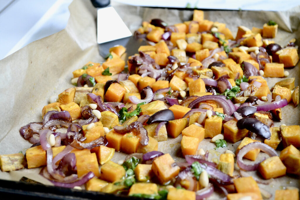 sweet potatoes and onions