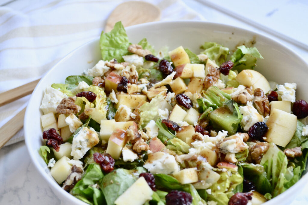 apple, walnut, and blue cheese salad