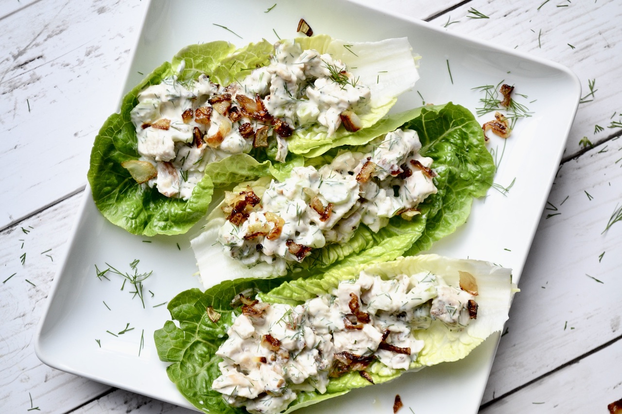 caramelized onion and dill chicken salad