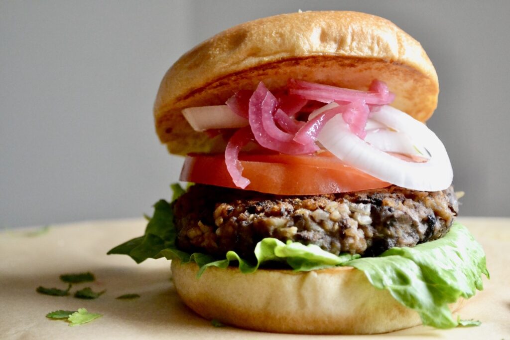 black bean and quinoa burger