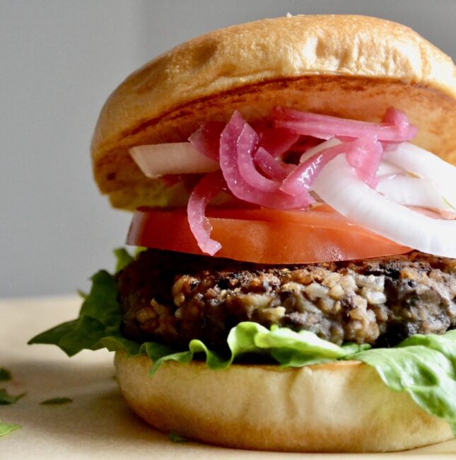 black bean and quinoa burger