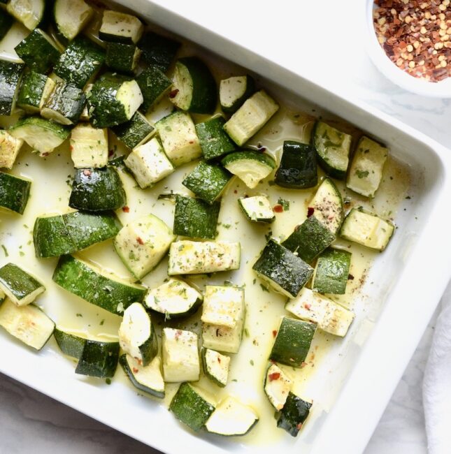 roasted zucchini in olive oil