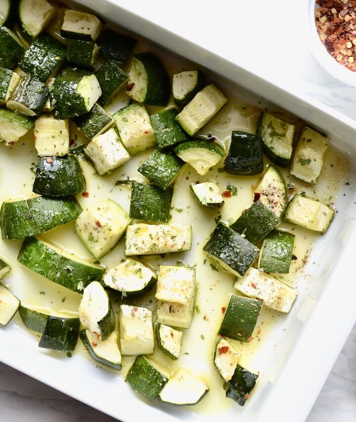 roasted zucchini in olive oil