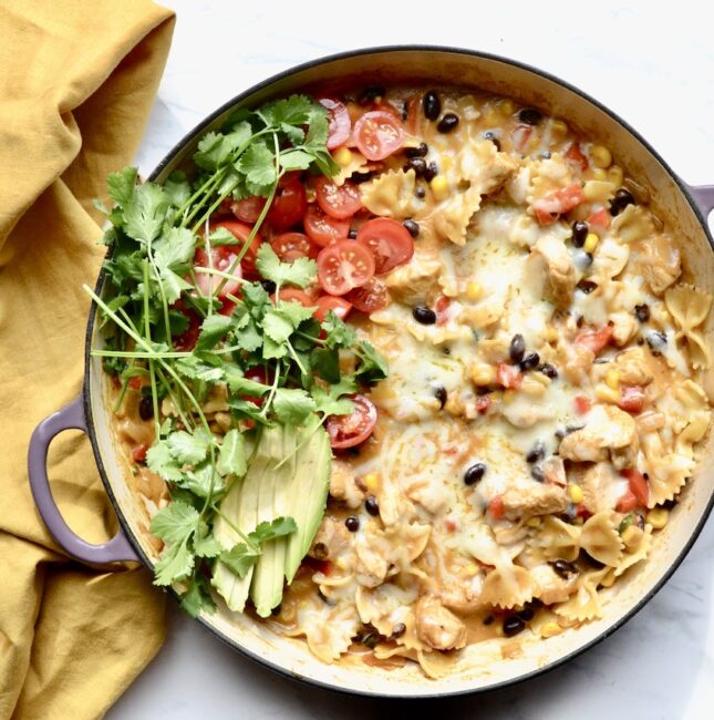 taco chicken and pasta skillet 1