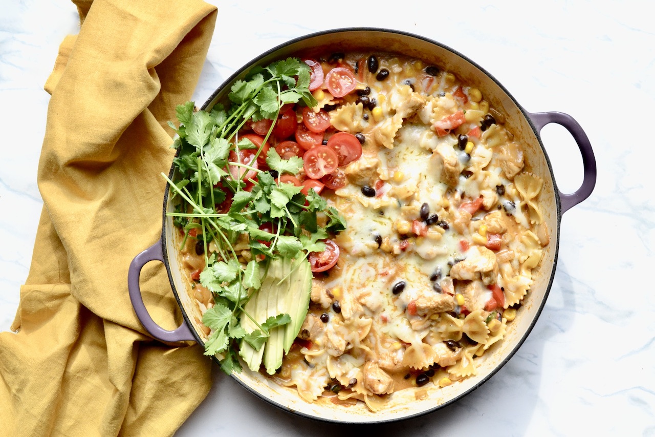 taco chicken and pasta skillet 1