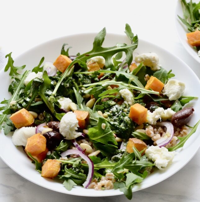 sweet potato and farro salad