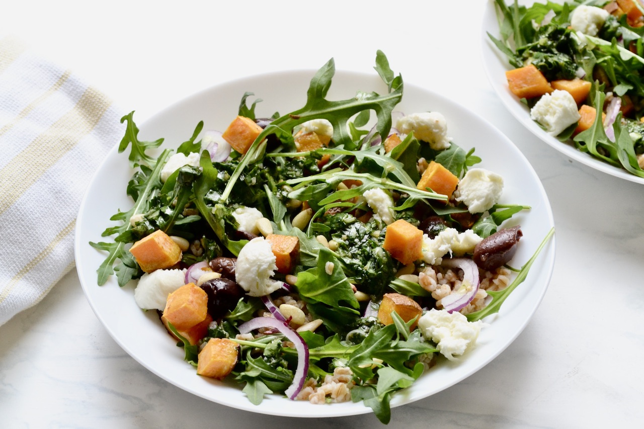 sweet potato and farro salad