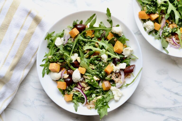 sweet potato and farro salad with BC vin