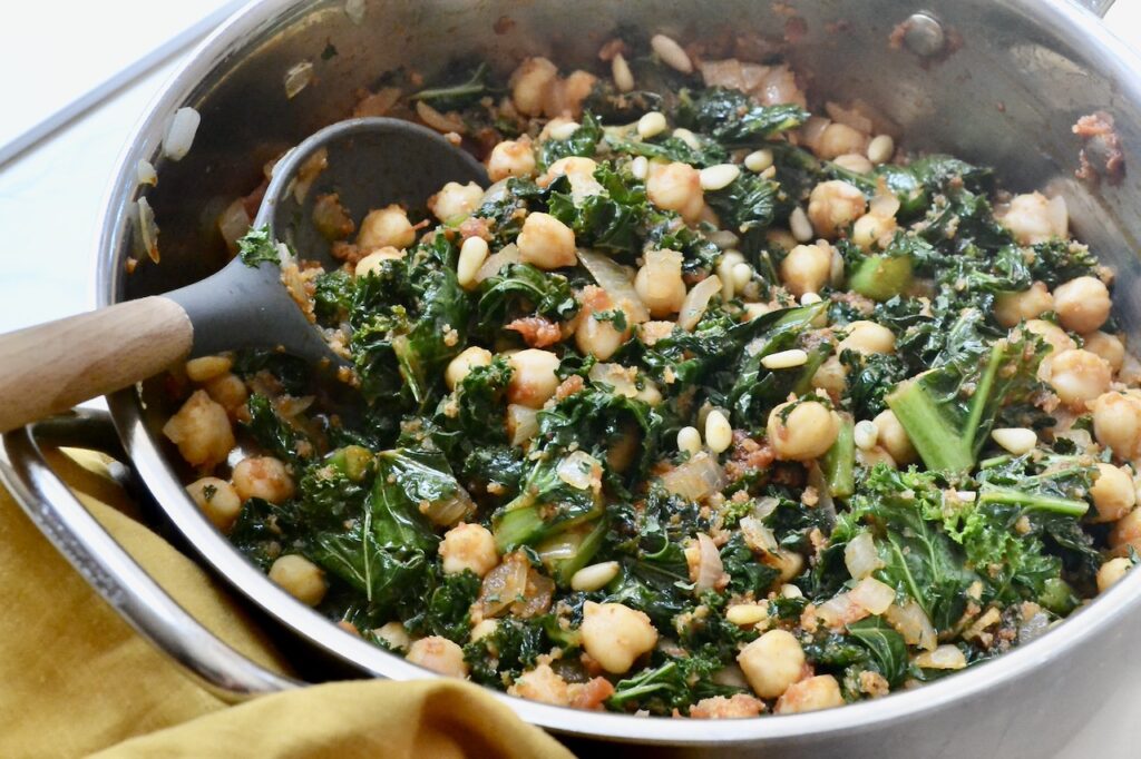 chickpeas and kale