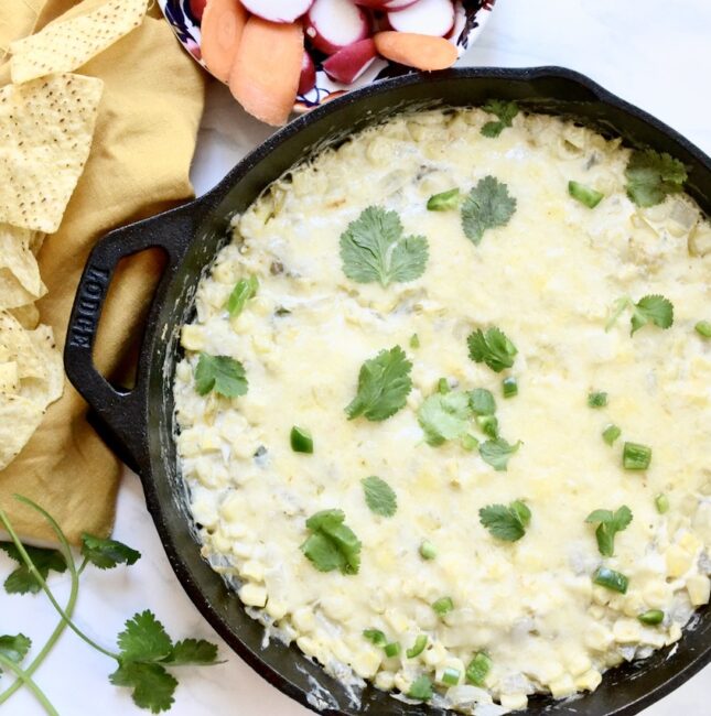 creamy green chili corn dip