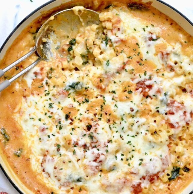 Little pasta lasagna skillet