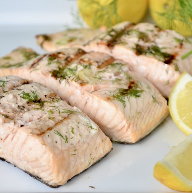 lemon and dill grilled salmon