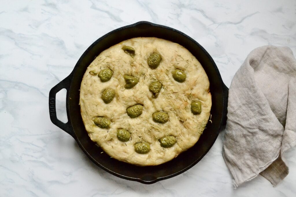 quick focaccia with whole grains