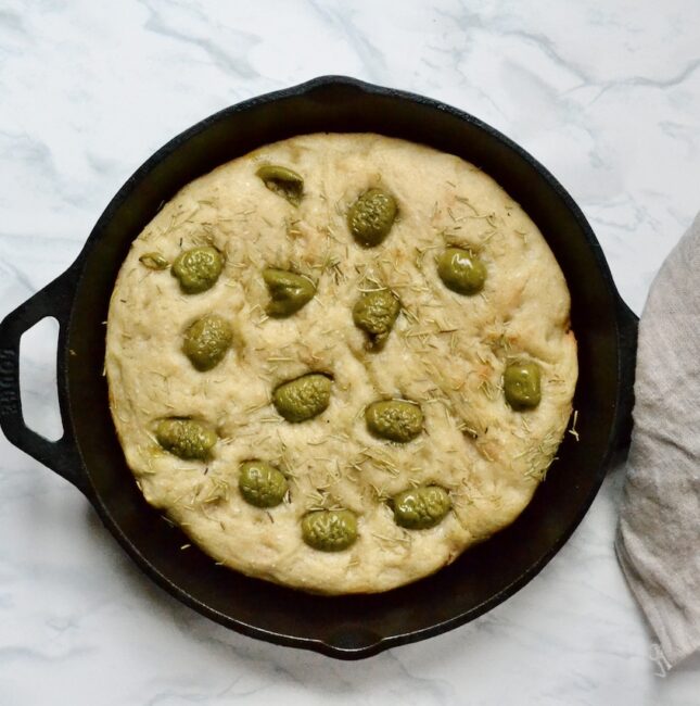 quick focaccia with whole grains