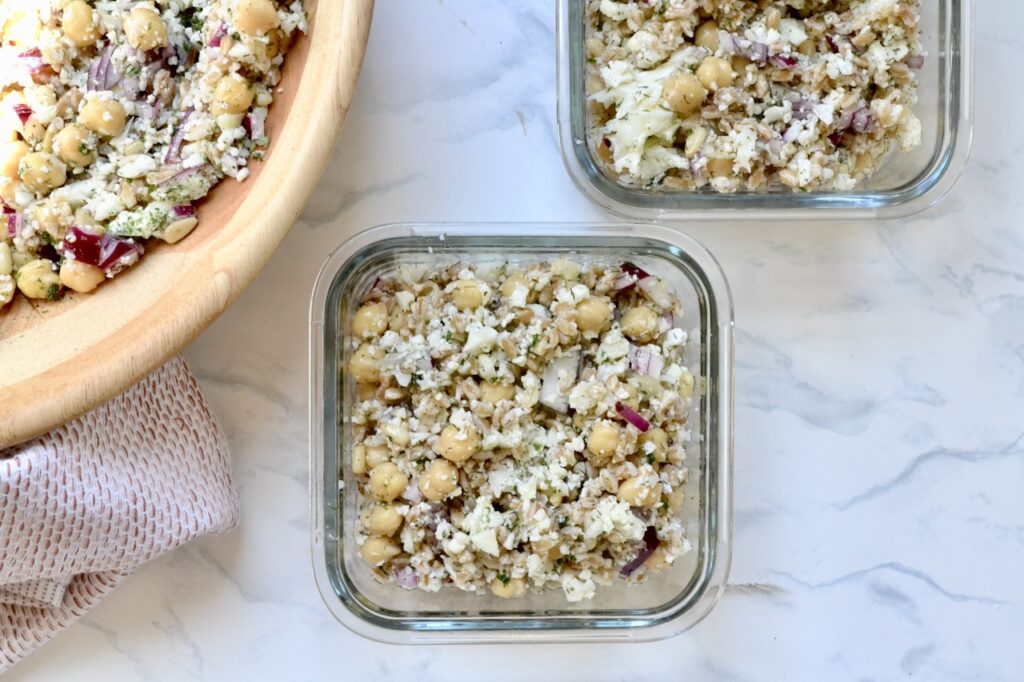 cauliflower and farro chopped salad