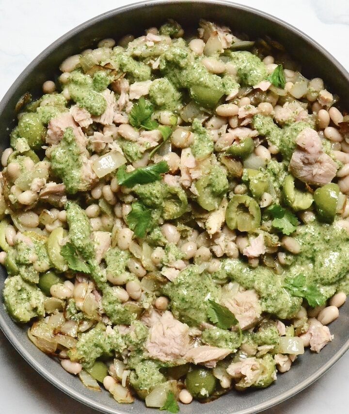 White Bean, Tuna, and Castelvetrano Olive Salad