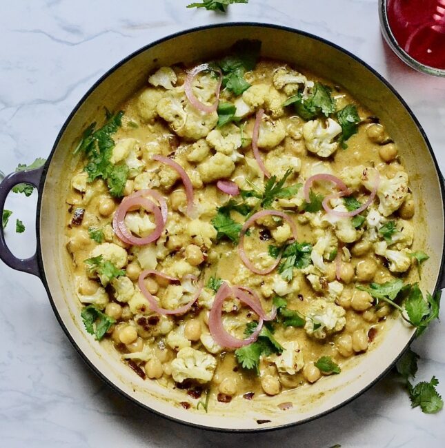 Cauliflower and Chickpea Coconut Curry