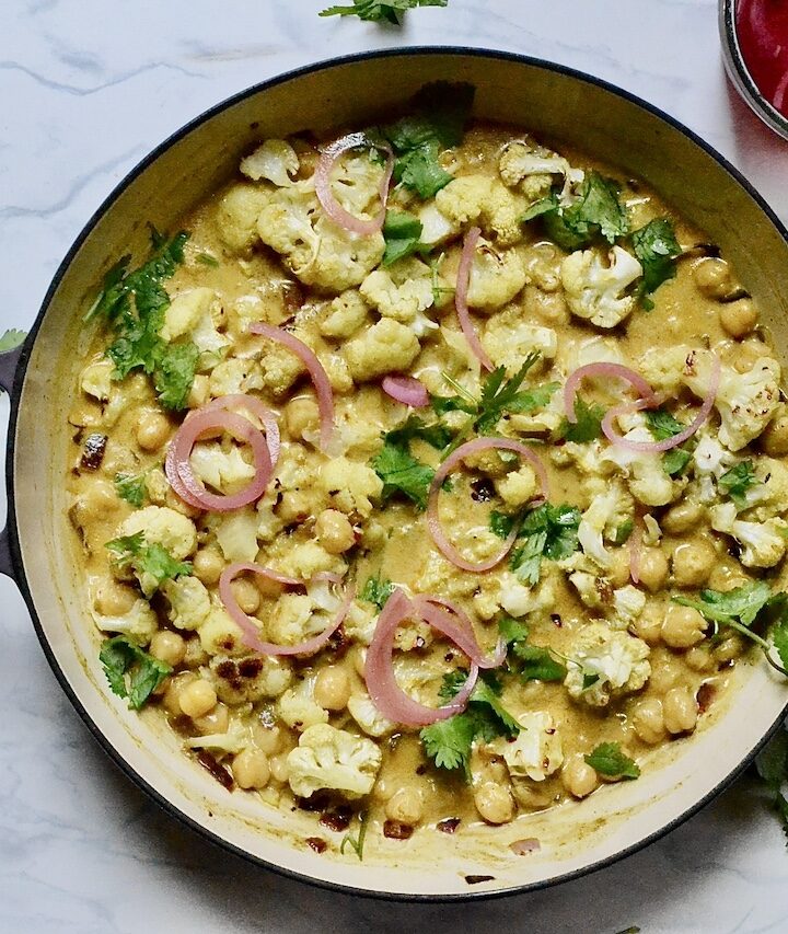 Cauliflower and Chickpea Coconut Curry