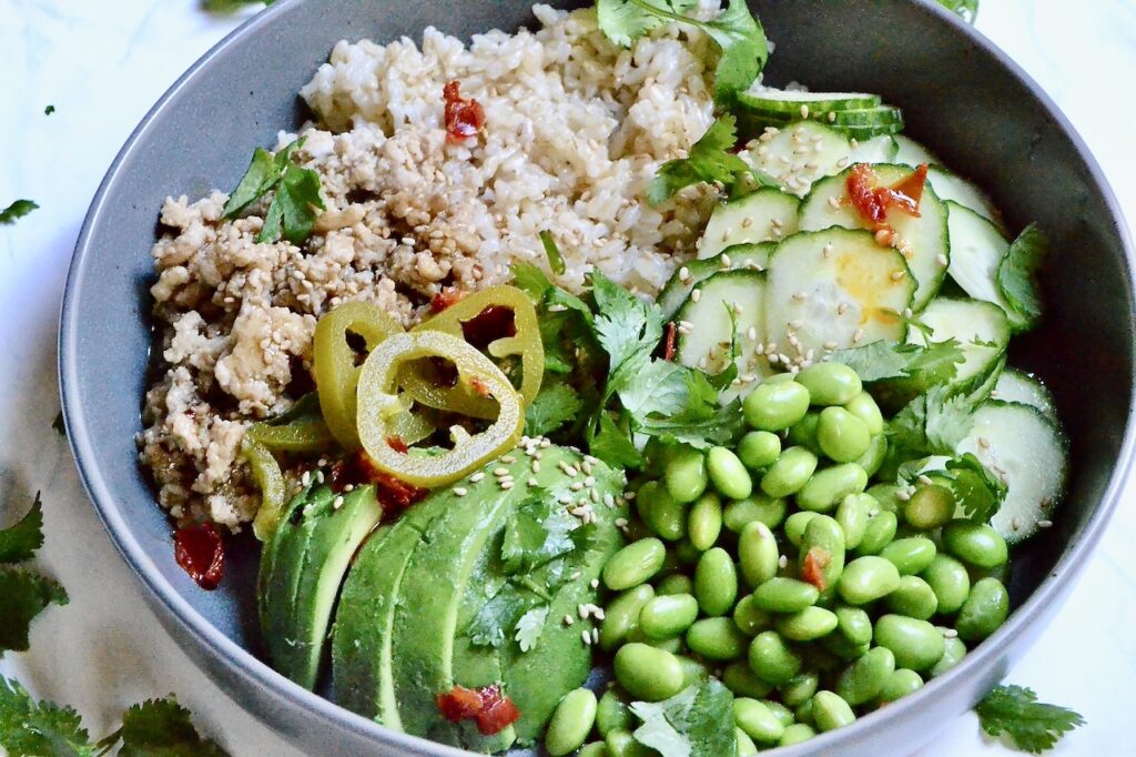 Green Asian-Inspired Chicken Bowl