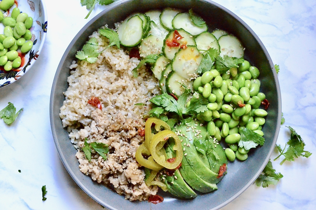 Green Asian-Inspired Chicken Bowl